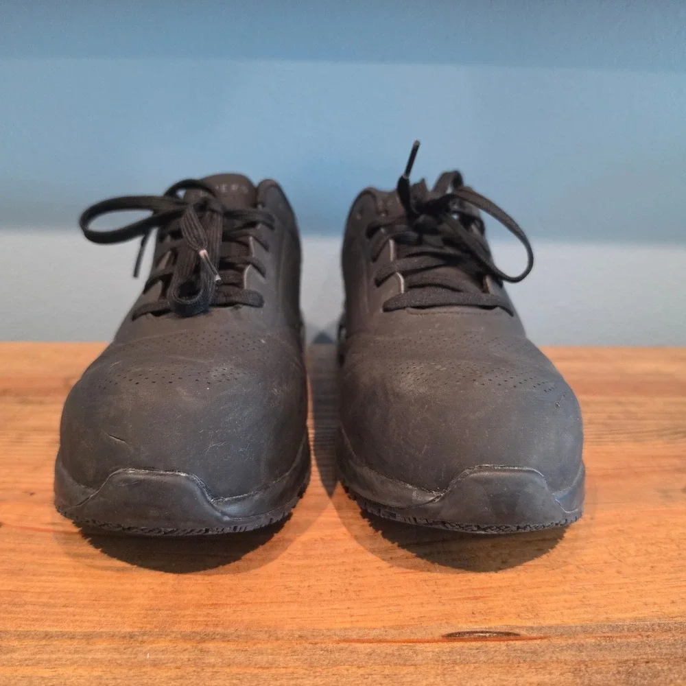 Skechers Mens Work‎ Uno Doltin Composite Toe Slip Resistant Black Sneakers 11.5